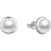 Beneto Boucles d'oreilles élégantes en argent avec perles AGUP2685P (L), (Argent, Perle)