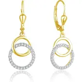 Beneto Boucles d'oreilles élégantes plaquées or avec zircons AGUC2707-RHG (L), (kubická zirkonie)