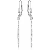 Beneto Fashion boucles d'oreilles en argent avec chaînes AGUC1075L, (zircone cubique)