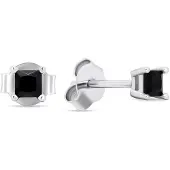Brilio Silver - Boucles d'oreilles Silver stud withack zircons EA592WBC, (Argent)