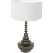 Steinhauer Anne Lighting - lampe de table - Bois - noir - bois lin - Ø 40cm - E27 - 3760ZW