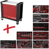 Ks Tools Performanceplus Jeu de servantes d'atelier P25 avec 564 outils pour 8 tiroirs ( 825.8564 )