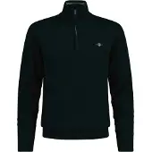 Gant pour homme. 87213 Pull demi-zip vert (S), Casuel, Laine, Manche longue