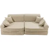 Meowbaby Sofa Pour Enfants, Canapé, Aesthetic, Côtelé, Écru
