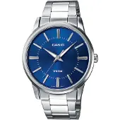 Casio Montre à affichage analogique bleu roi / argent
