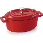 Lacor Bratentopf Mini rot oval mit Deckel 12x8.5cm H5cm 0.25lt