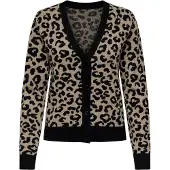 ONLY Cardigan 'ONLLeo' beige chiné / noir