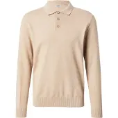 JJ REBEL Callum Long Sleeve Polo Beige M Homme