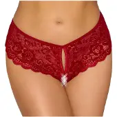 Cottelli - culotte ouverte en dentelle - rouge - L