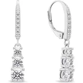 Brilio Silver - Boucles d'oreilles de luxe en argent avec zircons clairs EA1012W, (Argent)