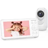 MOMCOZY Babyphone Baby Monitor vidéo 5 pouces Blanc