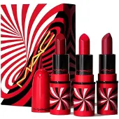 MAC Coffret de petits tours : Rouge à lèvres crème mat mini Awe-Spicious 18g *miniature + Rouge à lèvres crème mat mini Snappy-Go-Lucky 18g *miniature
