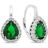 Brilio Silver - Timeless silver earrings with zircons EA425WG