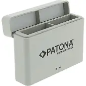 PATONA Dual Charger DJI Action 5, Caméra d'action : accessoires, Gris, Argent