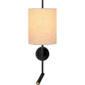 Lucide MAGIC - Applique murale - 1 douille E27 - Avec port de charge USB - Noir
