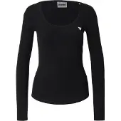 GUESS Femmes, T-shirt, Colette Damen Langarm-Ripptop Schwarz, Noir, (M)