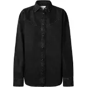 Pepe Jeans pour femme. PL3051236 Chemise Odile noire (XL), Casuel, Coton, Manche longue