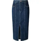 Pepe Jeans pour femme. PL9011869 Archive Midi Skirt blue (XL), Bleu, Casuel, Coton, Denim