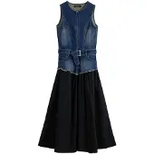 Desigual Robe bleu denim / noir