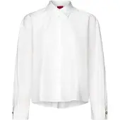 HUGO Elma 10258602 01 Long Sleeve Blouse Blanc 36 Femme