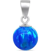 Brilio Silver Silver - Pendentif moderne en argent avec opale synthétique bleue PT110WB