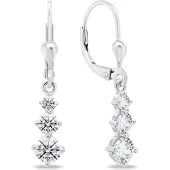 Brilio Silver Silver - Belles boucles d'oreilles en argent avec zircons EA656W