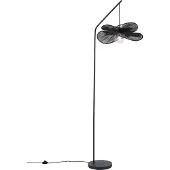 QAZQA Lampadaire Art Déco noir avec abat-jour noir - Nest