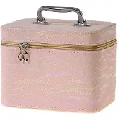 Adar Coffret L avec miroir et fermeture à glissière, 23 x 17 x 15 cm -
