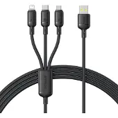 Baseus Rapid Series 3-in-1 USB-A 100W 1.5m, Schwarz