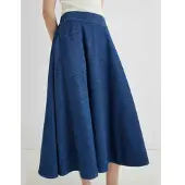 Marella pour femme. 2523106014200 Jupe silhouette bleue (40), Casuel, Denim