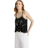 Pepe Jeans pour femme. PL305049 Top Eartly noir (S), Casuel, Coton, Sans manches / bretelles