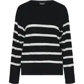 Pieces Pull-over 'PCSIA' noir / blanc