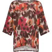 Deha T-shirt marron / rouge