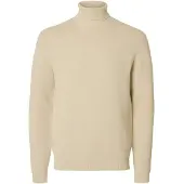 Selected Dane High Neck Sweater Beige L Homme