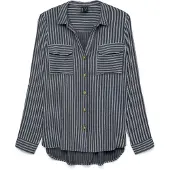 Vero Moda Chemisier 'VMBumpy' bleu foncé / blanc