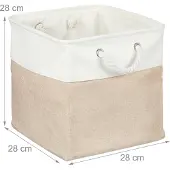 Relaxdays Aufbewahrungskorb Leinen im 4er Set (33 cm, 4x)