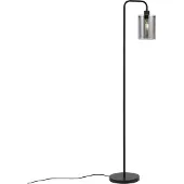QAZQA Lampadaire design noir avec verre fumé - Domo