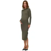Mamalicious Trinity Maternity Long Sleeve Long Dress Vert L