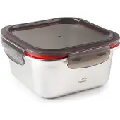 Lacor Récipient Alimentaire Carré Ecoinox, Acier Inoxydable 18/10, 650 Ml