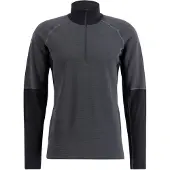 Lundhags Prime Merino Half Zip, couche intermédiaire, homme, gris/noir