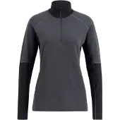 Lundhags Prime Merino Half Zip, couche intermédiaire, femme, gris/noir