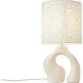 QAZQA Lampe de table Japandi beige avec abat-jour en lin - Dahlia