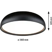 Paulmann Plafonnier , Oka, Noir, Salle de bains, Plastique, Moderne