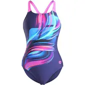 Arena Bloom Swimsuit Bleu 40 Femme