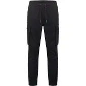 Lonsdale Pantalon cargo noir / blanc