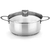 BRA Ancora | Casserole avec couvercle 22 cm, acier inoxydable 18/10, sans revêtement antiadhésif, compatible avec tous les types de cuisinières, y compris l'induction