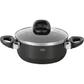 Silit Kochtopf Bratentopf Induktion 20cm Glasdeckel 2,4l Modesto Line Silargan schwarz, Poêle + casserole, Noir