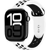 Crong Bracelet Apple Watch 38-42mm ultra-léger (22 mm, Silicone), Sangles de montre, Multicolore, Blanc