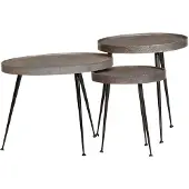 vidaXL Table basse 3 pièces argenté Bois composite