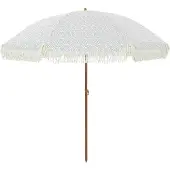vidaXL Parasol de plage gris et blanc 205 x 205 x 210 cm
